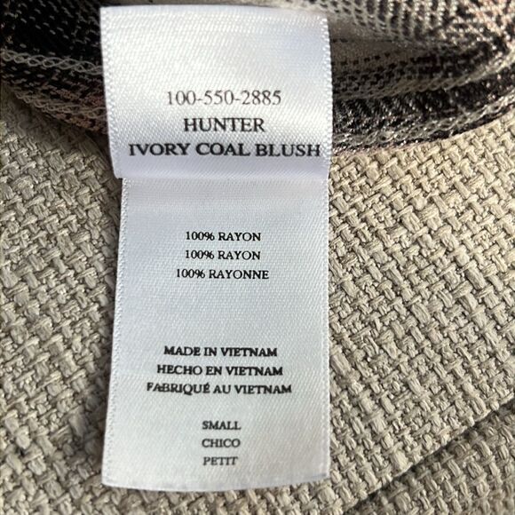 Rails Hunter Size Small Button-Down Ivory Coal Blush Plaid Long Sleeve Shirt - Picture 11 of 12